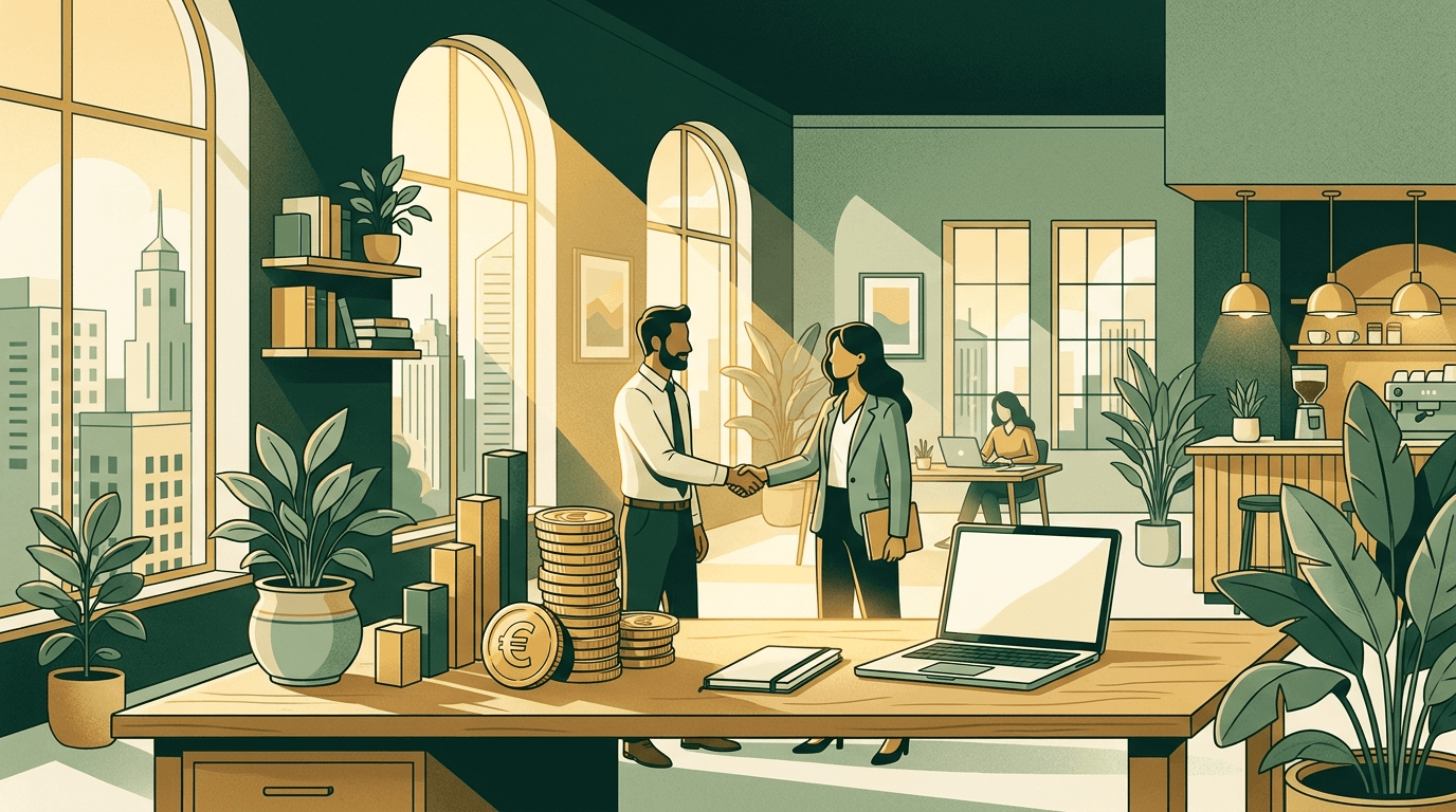 Wie läuft das Gehaltsgespräch ab? – Illustration